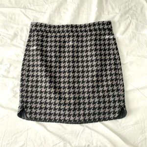 JCrew Houndstooth print wool mini skirt 00